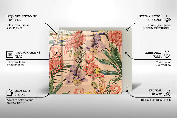 Zaščitna plošča za štedilnik Ilustracija flamingov