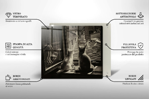 Zaščitna plošča za štedilnik Mačje mesto in okno