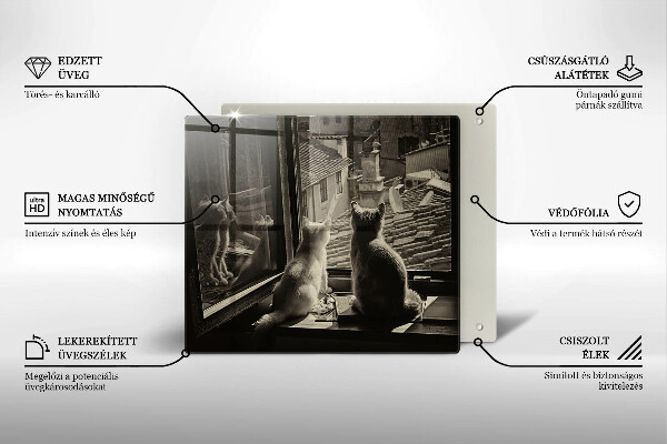 Zaščitna plošča za štedilnik Mačje mesto in okno