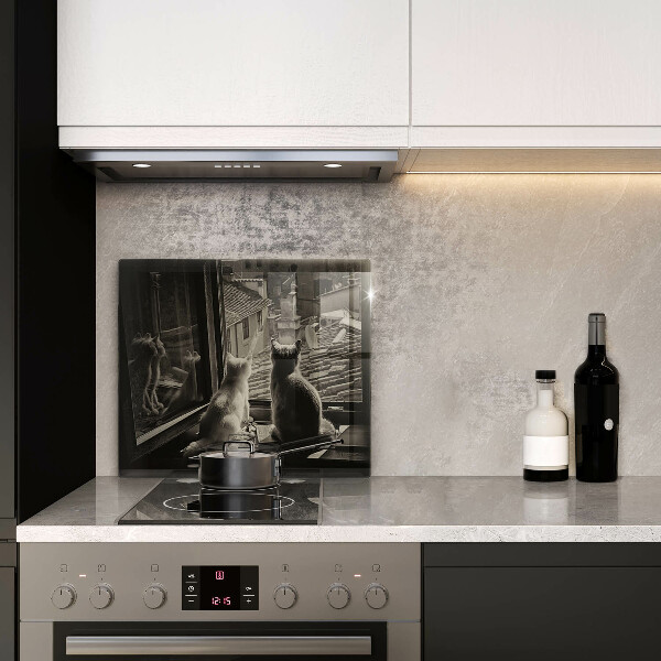 Zaščitna plošča za štedilnik Mačje mesto in okno