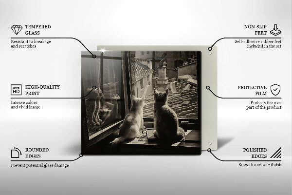 Zaščitna plošča za štedilnik Mačje mesto in okno