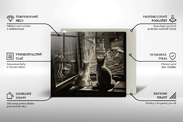 Zaščitna plošča za štedilnik Mačje mesto in okno