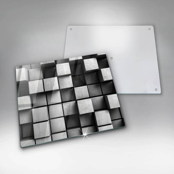 Zaščitna plošča za štedilnik Abstraktni 3D kvadrati