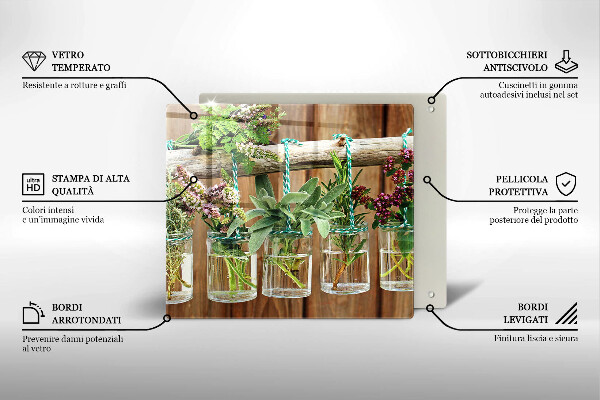 Stenska zaščitna plošča za štedilnik Zelišča rastline vintage