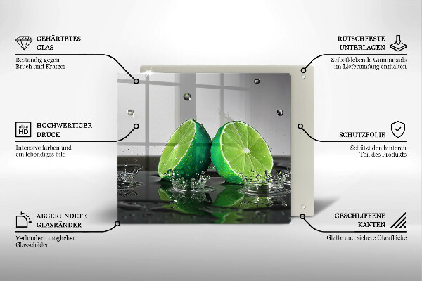 Stenska zaščitna plošča za štedilnik Sočne limete in voda