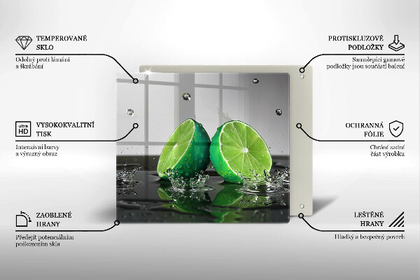 Stenska zaščitna plošča za štedilnik Sočne limete in voda