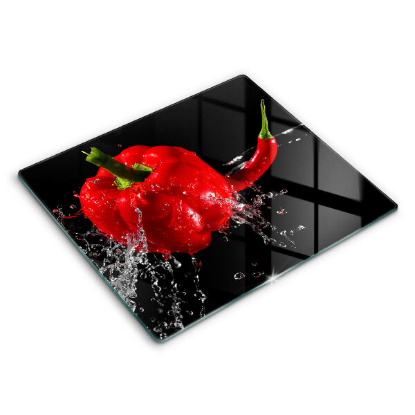 Zaščitna plošča za štedilnik Rdeča paprika v vodi