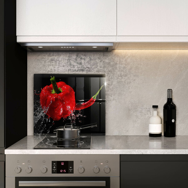 Zaščitna plošča za štedilnik Rdeča paprika v vodi
