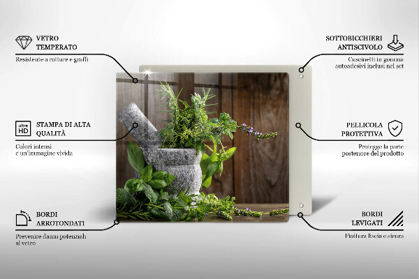 Zaščitna plošča za štedilnik Sadi zelišča in les