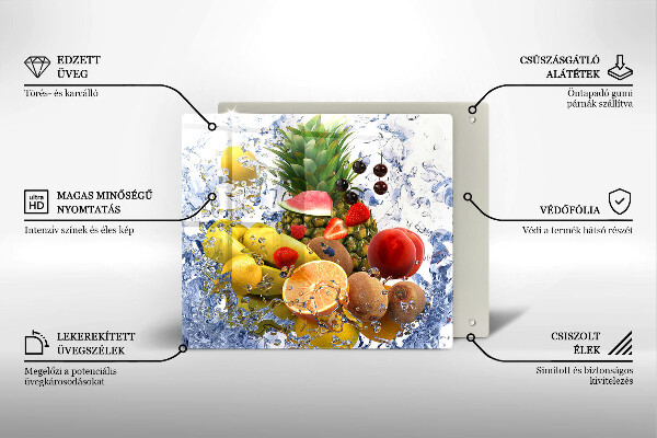 Zaščitna plošča za štedilnik Sočno sadje in voda