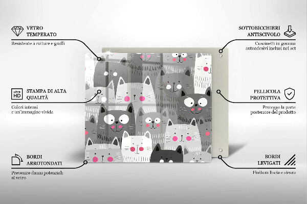 Zaščitna plošča za štedilnik Ilustracija mačk