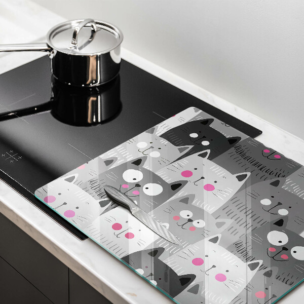 Zaščitna plošča za štedilnik Ilustracija mačk