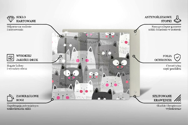 Zaščitna plošča za štedilnik Ilustracija mačk