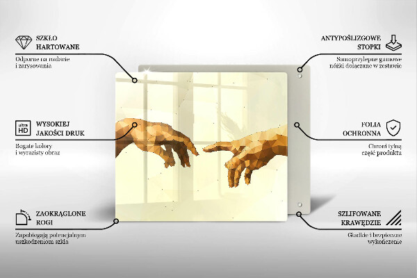 Zaščitna plošča za štedilnik Stvarjenje Adamovih rok