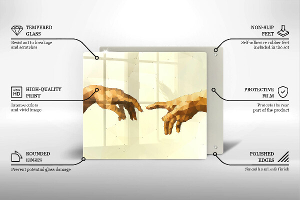 Zaščitna plošča za štedilnik Stvarjenje Adamovih rok