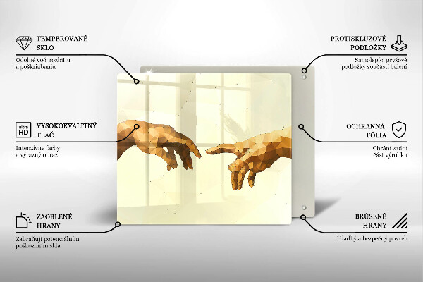 Zaščitna plošča za štedilnik Stvarjenje Adamovih rok