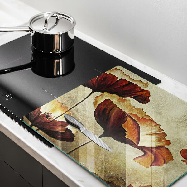 Zaščitna plošča za štedilnik Poslikane boho rože