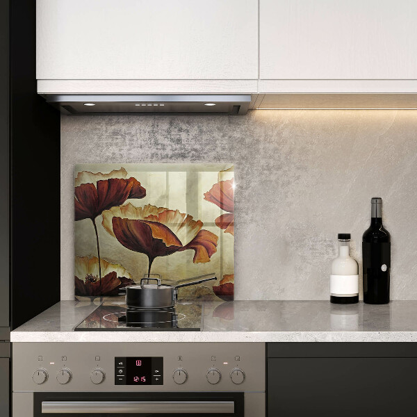 Zaščitna plošča za štedilnik Poslikane boho rože