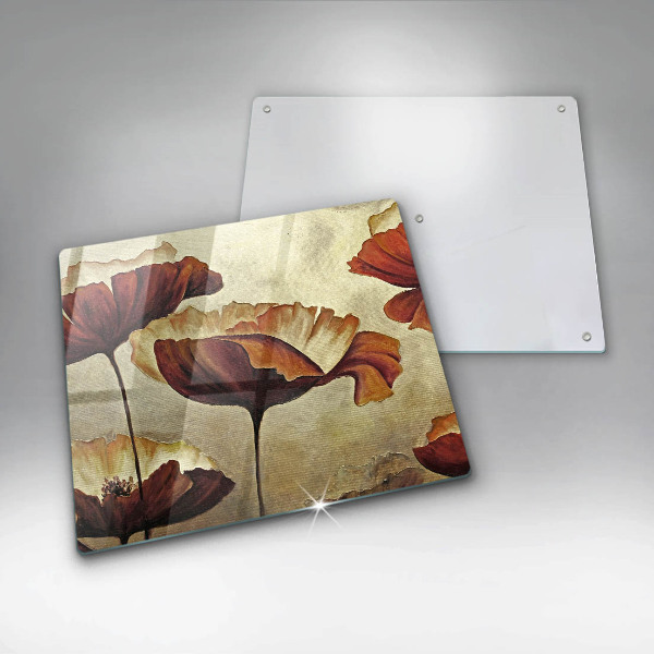 Zaščitna plošča za štedilnik Poslikane boho rože