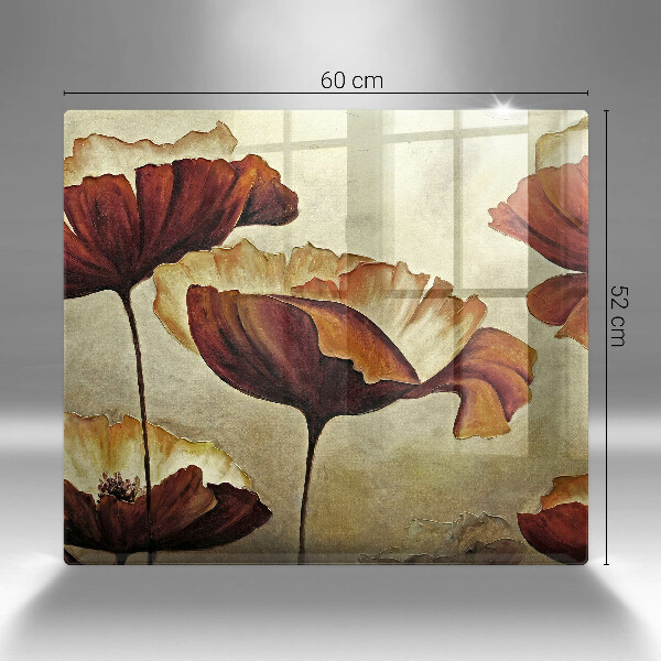 Zaščitna plošča za štedilnik Poslikane boho rože