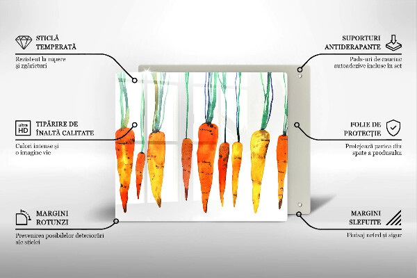 Stenska zaščitna plošča za štedilnik Ilustracija korenčka