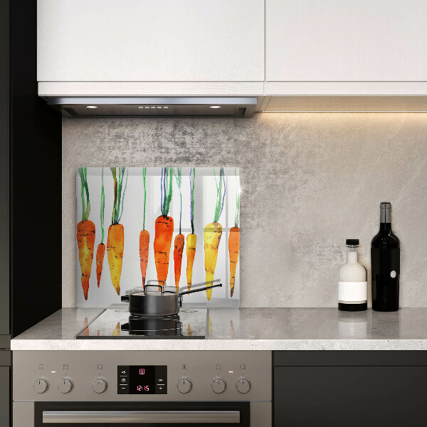 Stenska zaščitna plošča za štedilnik Ilustracija korenčka