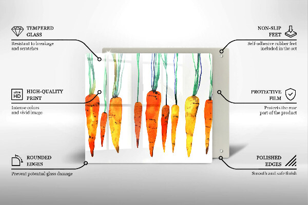 Stenska zaščitna plošča za štedilnik Ilustracija korenčka