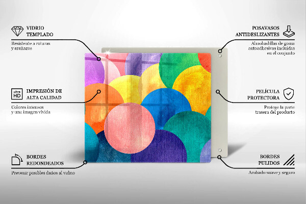 Zaščitna plošča za štedilnik Pisani krogi