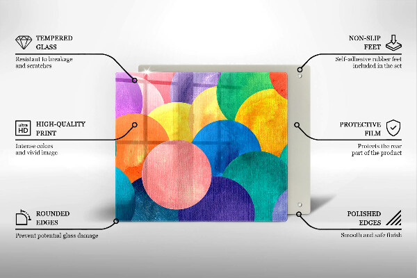 Zaščitna plošča za štedilnik Pisani krogi