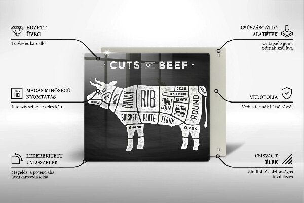 Zaščitna plošča za štedilnik Govedina iz kravjega mesa