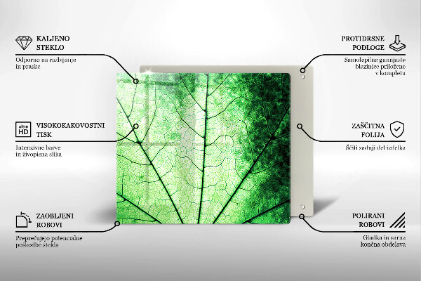 Zaščitna plošča za štedilnik Okrasni žilni list