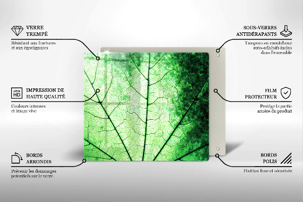 Zaščitna plošča za štedilnik Okrasni žilni list