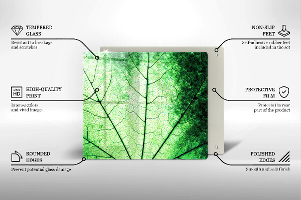 Zaščitna plošča za štedilnik Okrasni žilni list