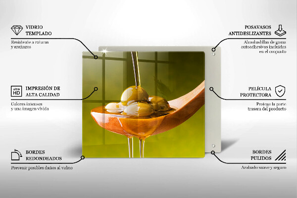 Zaščitna plošča za štedilnik Oljčno olje in olive