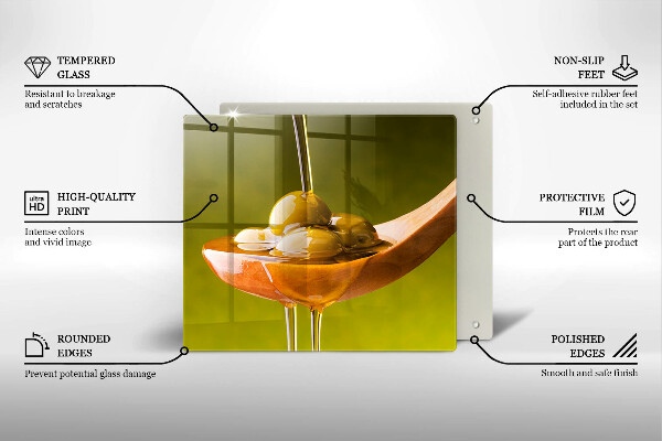 Zaščitna plošča za štedilnik Oljčno olje in olive