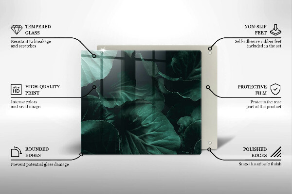 Zaščitna plošča za štedilnik Divji temni listi