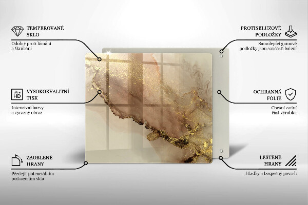Stenska zaščitna plošča za štedilnik Zlata abstrakcija