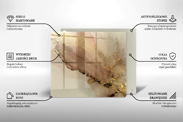 Stenska zaščitna plošča za štedilnik Zlata abstrakcija