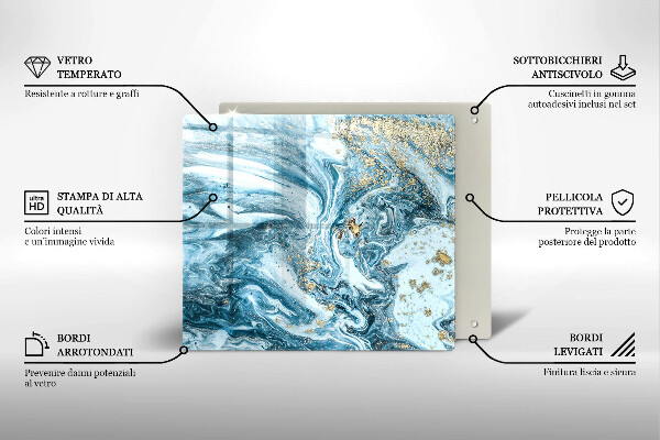 Zaščitna plošča za štedilnik Struktura z zlatom