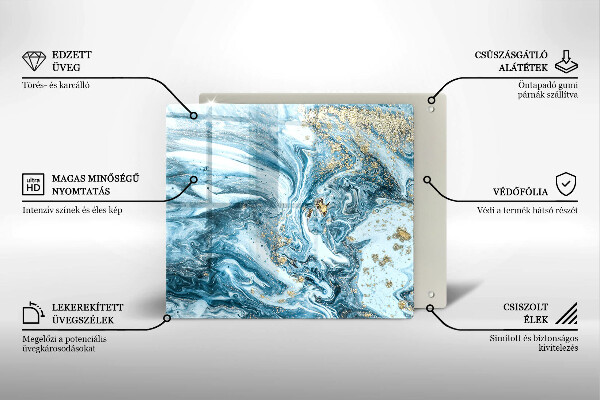 Zaščitna plošča za štedilnik Struktura z zlatom