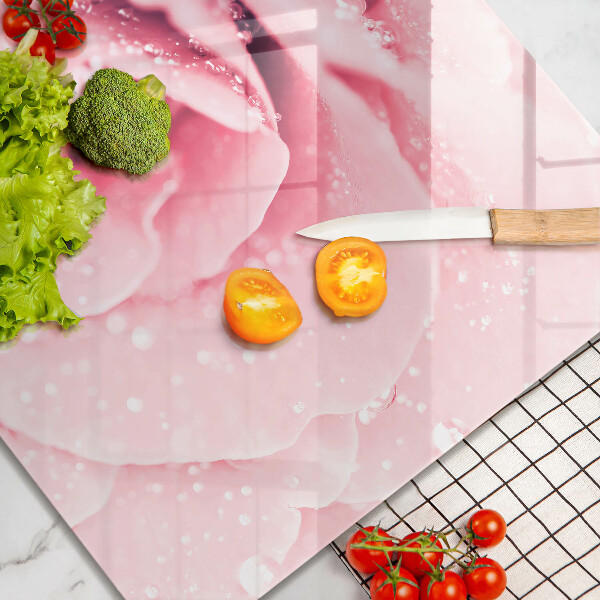 Zaščitna plošča za štedilnik Rosne kapljice in cvet vrtnice