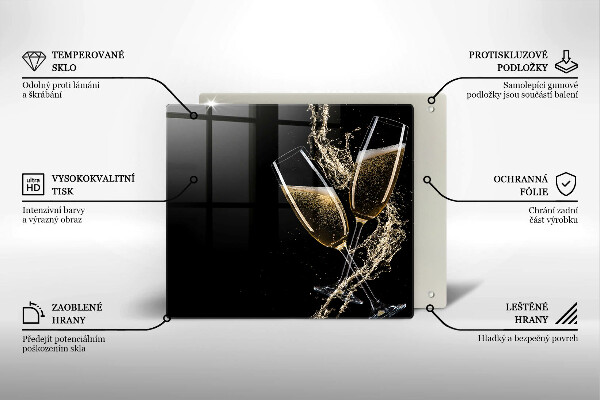 Stenska zaščitna plošča za štedilnik Kozarci za šampanjec