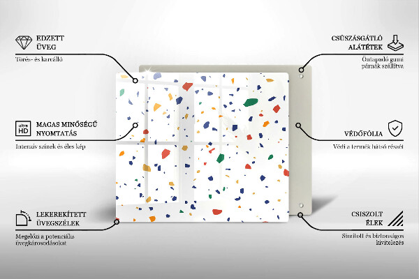 Stenska zaščitna plošča za štedilnik Pisana kamnina