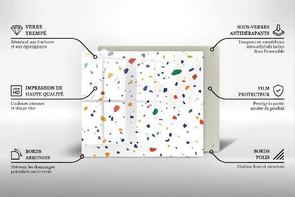 Stenska zaščitna plošča za štedilnik Pisana kamnina