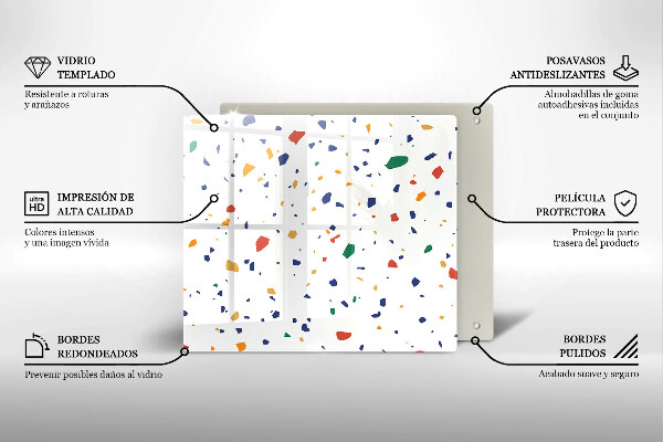 Stenska zaščitna plošča za štedilnik Pisana kamnina