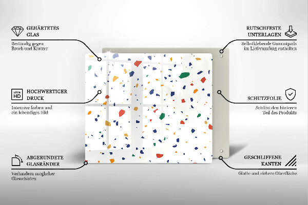 Stenska zaščitna plošča za štedilnik Pisana kamnina