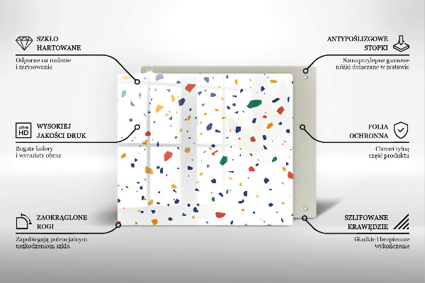 Stenska zaščitna plošča za štedilnik Pisana kamnina