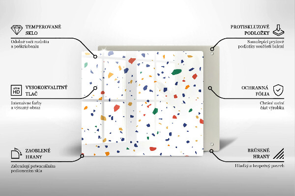 Stenska zaščitna plošča za štedilnik Pisana kamnina