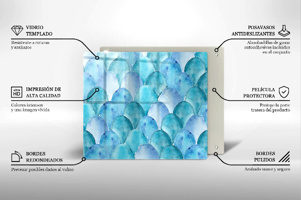 Stenska zaščitna plošča za štedilnik Akvarelne lestvice