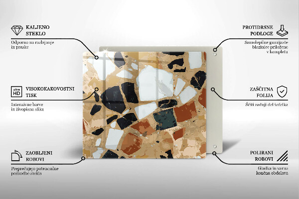 Stenska zaščitna plošča za štedilnik Plošča z okrasnimi kamni